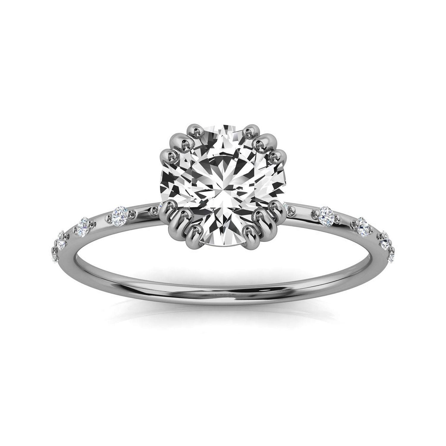 14K White Gold Norin Petite Earthy Organic Lab Grown Diamond Ring (1/25 ct. tw)